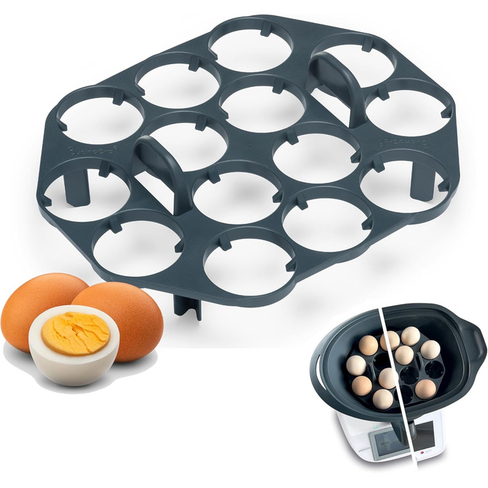 Тримач для яйцеварки CucinaOra eggFUSION - Аксесуари Thermomix tm6 - Тримач для яєць Thermomix до 14 яєць - Тримач для яєць для приготування їжі - Thermomix TM5 TM31 - Сумісний з кухонними аксесуарами MC Smart Connect