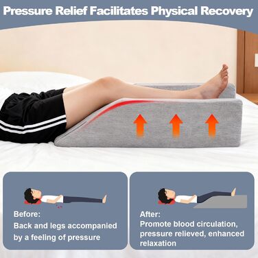 Подушка для підняття ніг, опори для ніг з ручкою та блискавкою, відштовхувальна губка, подушка для підтримки ніг у ліжку, U-подібний позиціонер для ніг полегшує біль та покращує