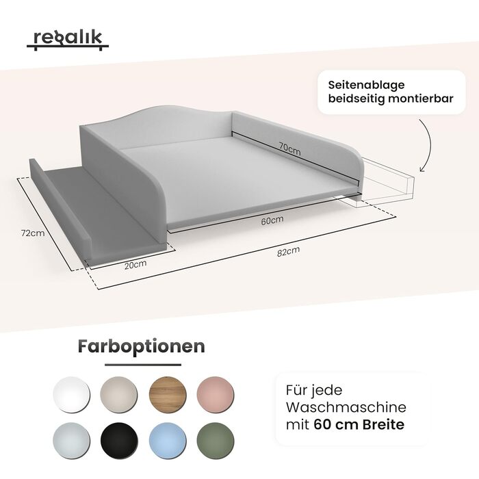 Кріплення для пеленального столика для пральної машини Пеленальний килимок 60x70 см Ламінована дерев&39яна дошка Зелений 82x72x10 см Безпечне та компактне кріплення для пеленального столика
