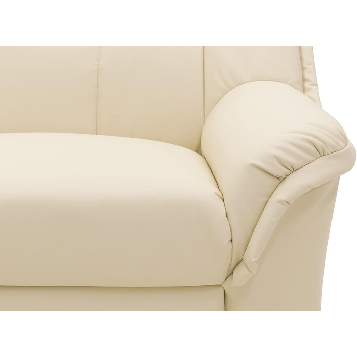 Кутовий диван DOMO. колекція Berlin, позачасовий шкіряний кутовий диван з високоякісною пружинною оббивкою, L-подібний диван зі штучної шкіри, 3-місний з правого боку, диван 205 x 250 x 89 см, бежевий (кремовий) Бежевий 3-місний з правого боку