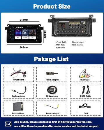 Автомобільна стереосистема Hikity DAB/DAB Android 13 для BMW E46 1998 1999 2000 2001 2002 2003 2004 2005 Автомагнітола з навігаційним 7-дюймовим екраном WiFi Mirror Link FM RDS радіо SWC USB Canbus для BMW