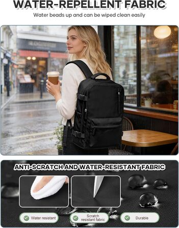 Вакуумний рюкзак BJLFS, ручна поклажа Ryanair 40x30x20, великий дорожній рюкзак, ручна поклажа для літака, рюкзак з подушкою безпеки та вакуумним насосом, сумка для літака з вакуумною системою, ручна поклажа для 14-дюймового ноутбука A01-чорний Ryanair/Wi