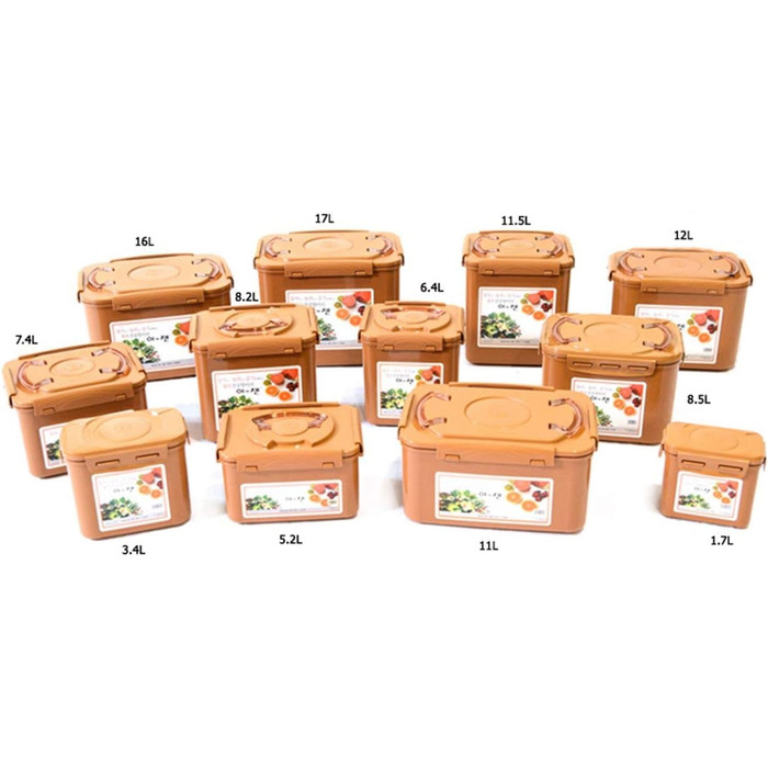 Контейнер для ферментації пробіотиків e-jen для кімчі, квашеної капусти з вакуумною внутрішньою кришкою, керамічний коричневий, 1,7 л, керамічний коричневий, 6,1 x 7,09 x 4,29 дюймів