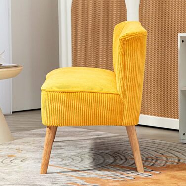 Місний диван HOMCOM, невеликий двомісний диван з вельветовим ефектом, сучасний м&39який диван для вітальні, спальні, невеликого простору, жовтий, 117 x 56,5 x 77 см, 2-