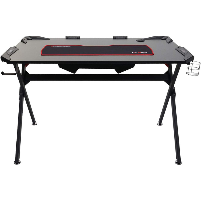 Письмовий стіл Mendler HWC-F11, комп&39ютерний стіл, молодіжний стіл, ігровий стіл, 120x75 см, чорний колір MVG