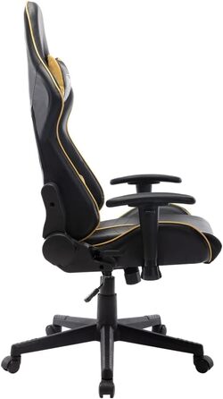 Геймерське крісло, офісне крісло, чорно-золотий колір, штучна шкіра