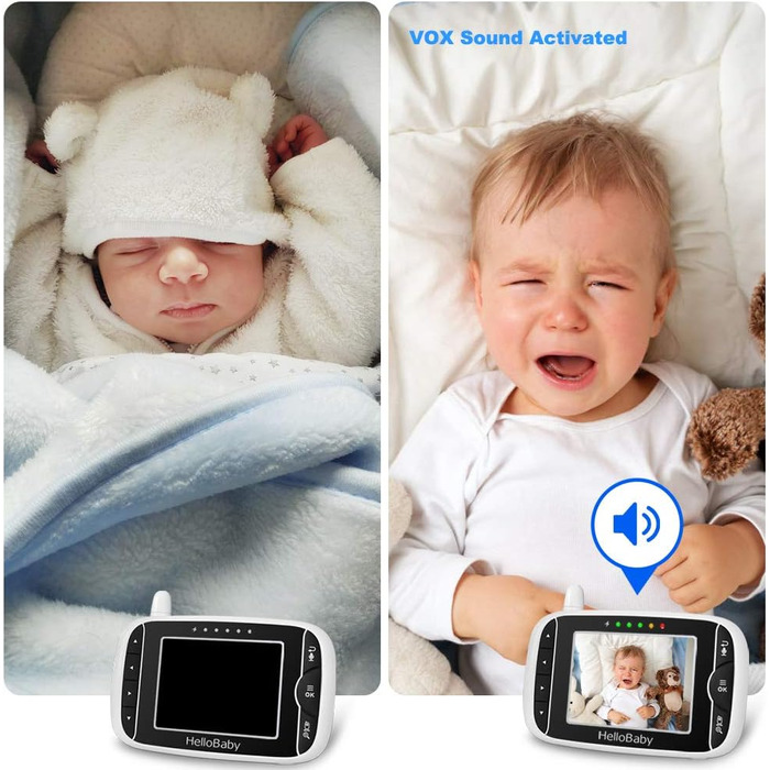 32 3.2&39 Digital Radio TFT LCD Wireless Video Baby Monitor with Digital Camera, Night Vision Monitoring Temperature and 2 Way Tal