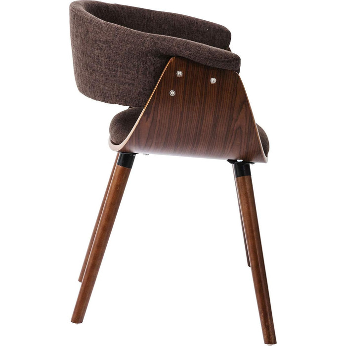 Крісло Kare Design Monaco Nougat, коричневе, 72x58x47 см, обідній стілець, імітація шкіри, ніжки з бука, для їдальні