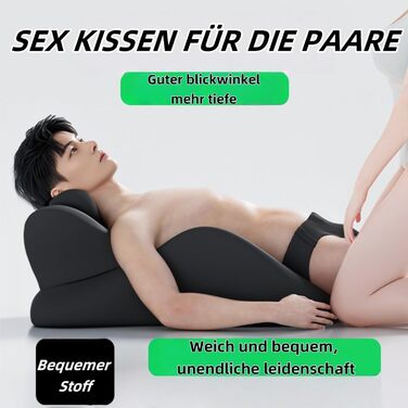 Подушка для пар, подушка Sweet Spot, кут нахилу 27 для ідеального положення, ергономічна підтримка постави для хребта та багатофункціональна подушка для ліжка, ідеально підходить для сидіння та лежання (чорна)