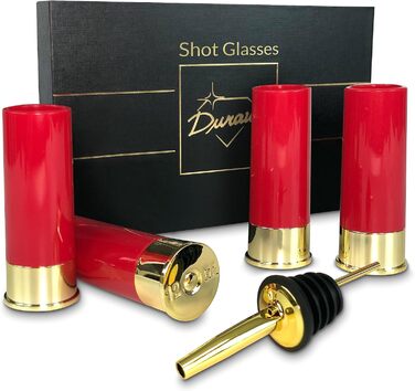 Набір з 12 гільз Чарки Набір з 4 шт. , Патронна гільза Чарки, Алкогольний наливник, Чудова ідея подарунка Набір склянок для пиття