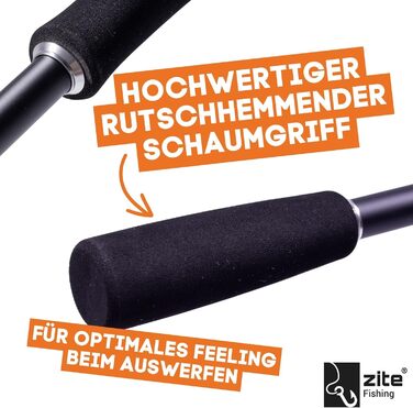 Вудилища Zite Fishing Inzite Base Stick Series Спінінгове вудилище для лову окуня, судака та щуки, виготовлене з карбону 24T, довжиною 225 см та 255 см, вагою 5-85 г Двосекційне вудилище з ручкою з EVA, тримачем гачка та чохлом для вудилища. У комплекті 2