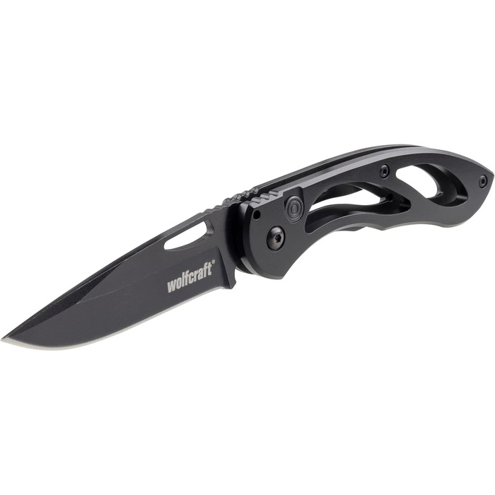 Ніж для відпочинку зі складним гладким лезом I 4288000 I Універсальний ніж для відпочинку для хобі та кемпінгу, чорний прямий клин