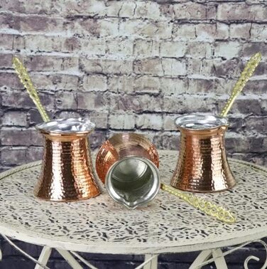 Турецький кавник Euro Tische мідний, високоякісний мідний горщик ручної роботи, горщик мокко Cezve для турецької арабської та грец