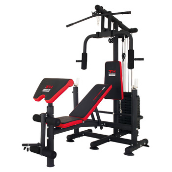 Універсальна силова станція Hansson Sports, багатофункціональна силова лава зі стійкою для штанги, тяга лати, розгинання ніг &quotметелик&quot, згинання ніг, вага 65 кг, складна A Силова лава