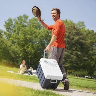 Холодильник Mobicool MQ40W з колесами Електричний 39 л 12 В, 230 В для автомобіля, човна, автофургона та розетки Mq40w синього кольору