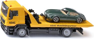 Евакуатор ADAC, вкл. іграшкову машинку для буксирування, 155, Метал/пластик, жовтий, Відповідає оригінальним функціям, Висувна тросова лебідка, Поворотна та опускна транспортна платформа Евакуатор 2722 Одинарний, 2722, MAN