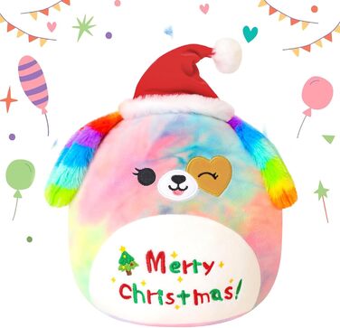 Веселого Різдва м&39яка іграшка 10&39 Різдвяна райдужна собака м&39які іграшки милі плюшеві подушки плюшеві для дітей дівчинка хлопчик 25 см різдвяний собака 25 см