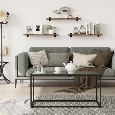 Настінні полиці EUGAD, комплект із 3 предметів, плаваюча полиця 60 см, настінні полиці, підвісна полиця з дерев&39яним виглядом у вінтажному стилі, настінна полиця для вітальні, кухні, кабінету, ванної кімнати, настінна дошка з вантажопідйомністю 15 кг/по