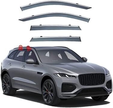 Автомобільний дефлектор вітру Дефлектор дощу для Jaguar F-PACE 2016-2022, Вітровий дефлектор вікна автомобіля Козирки на вікна автомобіля Чохол від дощу, 4 шт.