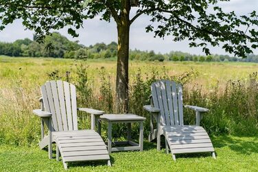 Садове крісло MaximaVida Adirondack з підставкою для ніг Montreal Grey Plastic - Низькі витрати на догляд