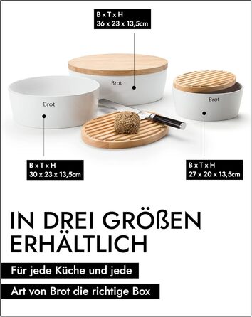Керамічна хлібниця CONTINENTA З практичними отворами для повітря проти висихання та плісняви Ручна робота в Португалії Біла (30x23