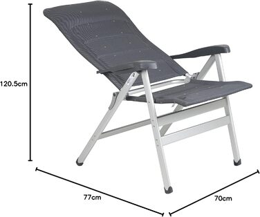 Крісло для кемпінгу Crespo XXL AL/238-DL, темно-сіре, одномісне