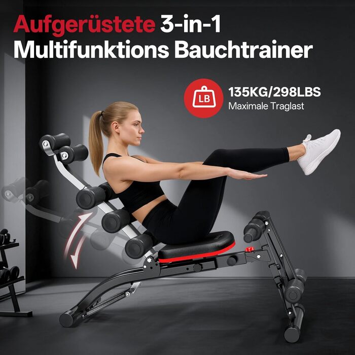 Тренажер для пресу PASYOU, тренажер для пресу, допоміжний пристрій для сидіння, тренажер для м&39язів живота з еспандерами, складний регульований тренажер для пресу, лава для тренувань вантажопідйомністю 135 кг для домашнього спортзалу