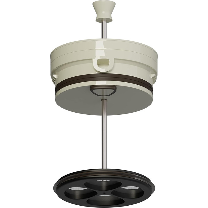 Французький прес з нержавіючої сталі HEEMBURG Термокавоварка з подвійними стінками з ізоляцією Французький прес для кави Прес для кави 1 л Thermo Brewer 5 чашок Кавоварка біла