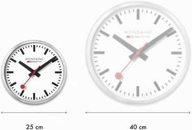 Офіційний швейцарський настінний годинник Mondaine 25 см, матова чорна алюмінієва рама, дизайн Hans Hilfiker 1944, безшумний механізм, мінеральне скло, захист від пилу позачасовий дизайнерський виріб A990.clock.12sbb 25 см