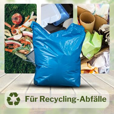 Літровий сміттєвий пакет тип 70, 12070 Premium, 250 сміттєвих пакетів, 10 рулонів, синій, 120-