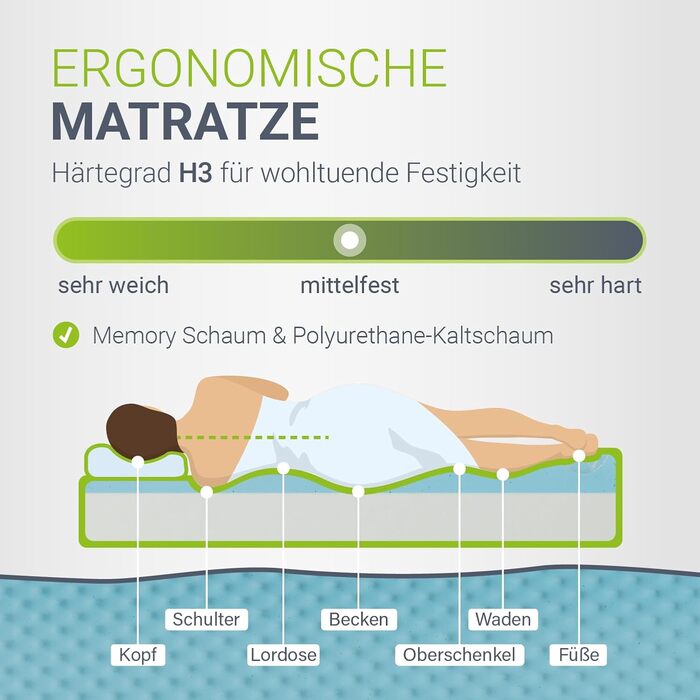 Ліжко Juskys Paris з м&39якою поверхнею 140x200 см зі світлодіодним освітленням, матрацом, рейковим каркасом та узголів&39ям - штучна шкіра та дерево - сіре - дитяче ліжко каркас ліжка темно-сірий 140 x 200 см