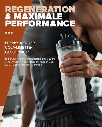 Порошок з високою дозою EAA IronMaxx Zero Cola & Lime 500, веганський та без цукру, Кола-Лайм, 500 г