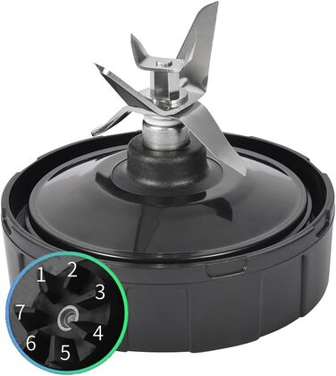 Для змішувального леза Ninja для кухонного комбайна Ninja Mixer 3в1 Деталі 1500 Вт Чорний пластик Метал 1000 Вт 1500 Вт Заміна соковижималки Підлогове лезо соковижималки з 7 лезами