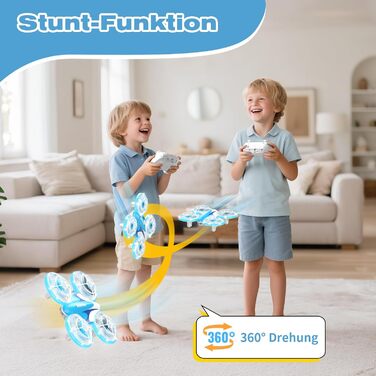 Міні-дрон для дітей – радіокерований літак-дрон з LED-світлом, для віку 6–10 років, для приміщень та вулиці, подарунок на Різдво та день народження для хлопчиків та дівчаток, 3 батарейки, поворот на 360°