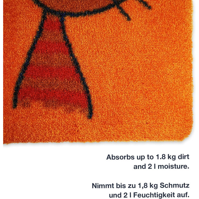 Килимок для котів 50 x 70 см помаранчевий - Килимок для дверей з котами - Нековзний та миється - Килимок для бруду для використання в приміщенні та на вулиці з цікавим дизайном 50 x 70 см (прямокутний) помаранчевий