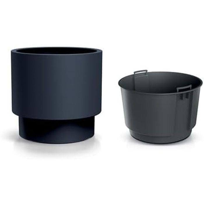 Великий вуличний горщик для квітів - Квітковий горщик із вставкою, Пластиковий квітковий горщик, Великий вуличний квітковий горщик, Горщик для квітів, для саду та балкону (MDBHEN, 30 см Антрацит) 30 см Антрацит Mdbhen