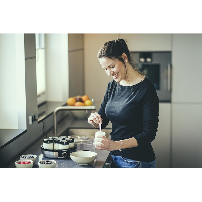 Йогуртниця SEVERIN JG 3521, чорна/срібляста