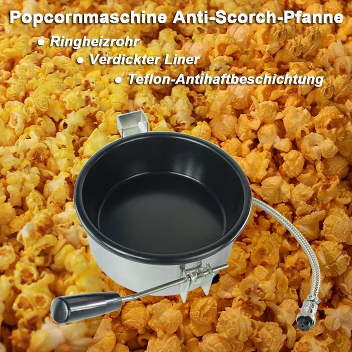 Аксесуари для машини для приготування попкорну EastMetal, 230 г Горщик для попкорну Ручна електрична машина для приготування попкорну Деталі Каструля проти опіку Універсальна легко чиститься для кукурудзи, закуски (3 отвори-15 мм)