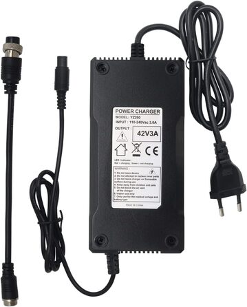 Замінний адаптер зарядного пристрою 42V 3A для самокатів, ховербордів, самобалансування 2-колісного, 3-контактний для зарядного пристрою сумки-мода та спортивного мода