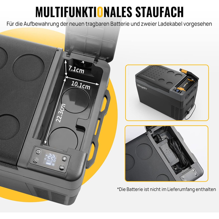 Компресорний холодильник BougeRV CRPRO 12v, 29-літровий автомобільний холодильник (22 10), 12/24V DC &110-240V AC портативний авто