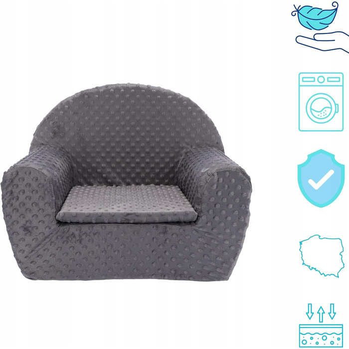 Дитяче крісло 544337 см Сірий Дитячий диван від 1 року Дитячий диван міні-диван дитяче крісло ігровий диван меблі для дитячої кімнати з подушками