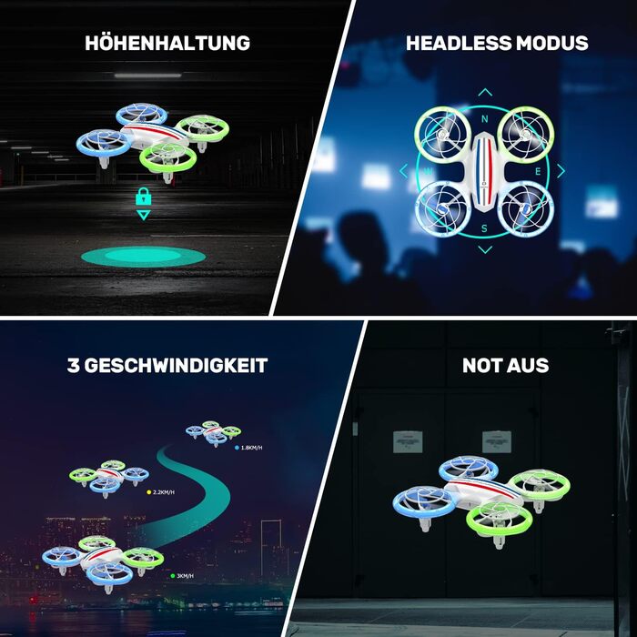 Міні-дрон DEERC з камерою для дітей, RC FPV квадрокоптер з передачею Wi-Fi, 2 батареї тривалий час польоту, кольорові світлодіодні ліхтарі, управління жестами APP, Tap Fly, 3D Flip Kids дрони для початківців дівчаток D23,C0