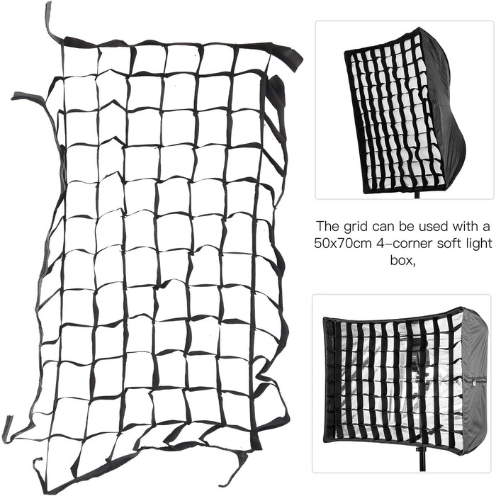 Стільникова сітка Softbox Grid складна для фотозйомки, зйомки, студійних аксесуарів, 50x70