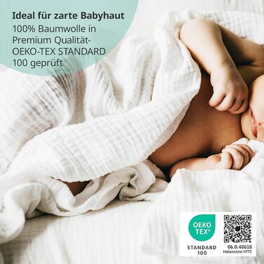 Муслінові пелюшки MAKIAN 10 шт. , 80x80 см, перевірено Oeko-TEX Standard 100, 10 пелюшок від відрижки преміум якості - пелюшки з п