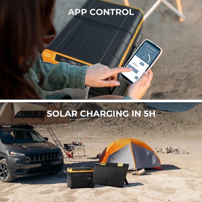 Компресорна холодильна камера з акумулятором, холодильник автомобільний двостулковий двозонний 12В 24В 230В з акумулятором 173Wh (