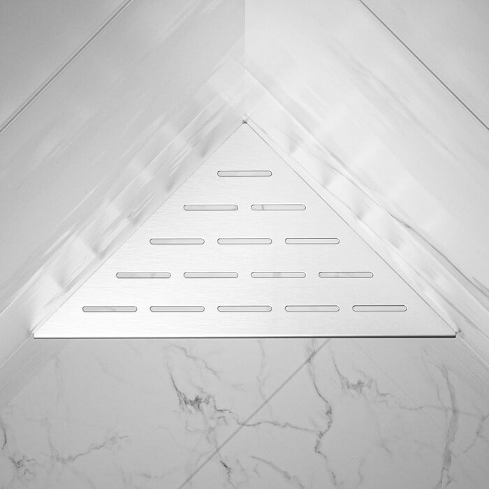 Полиця для душу Eck, нержавіюча сталь 304, сталева полиця для ванної кімнати для плитки, вбудована полиця для ремонту ванної (шліфована, 254 мм - 2 шт.) 254 мм - 2 шт. Шліфована