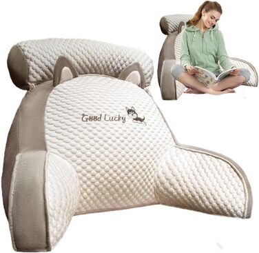 Мила подушка для сидіння KSHSAA, подушка для читання, подушка для підтримки спини, диван з підлокітником, спинка для ліжка для відпочинку, перегляду, гри, зі знімним дизайном типу A, Хаскі, велика, 705025 см