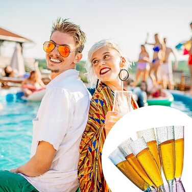 Загальні плаваючі келихи для шампанського, келихи для шампанського для басейну, 6 шт. акрилові келихи для вина, плаваючі флейти дл