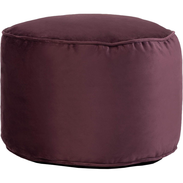 Круглий пуф-мішок Loft 25 Пуф для приміщень, вітальня, подушка для відпочинку ніг Ергономічний дизайн пуфа Зручний та міцний пуф-подушка для сидіння 3245 см (Баклажан)