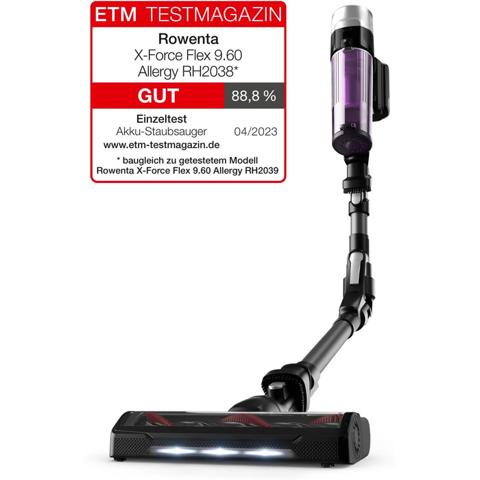 Акумуляторний пилосос Rowenta RH2038 X-Force Flex 9.60 для алергіків 100 Вт повітря знімний акумулятор до 45 хв. роботи компактний